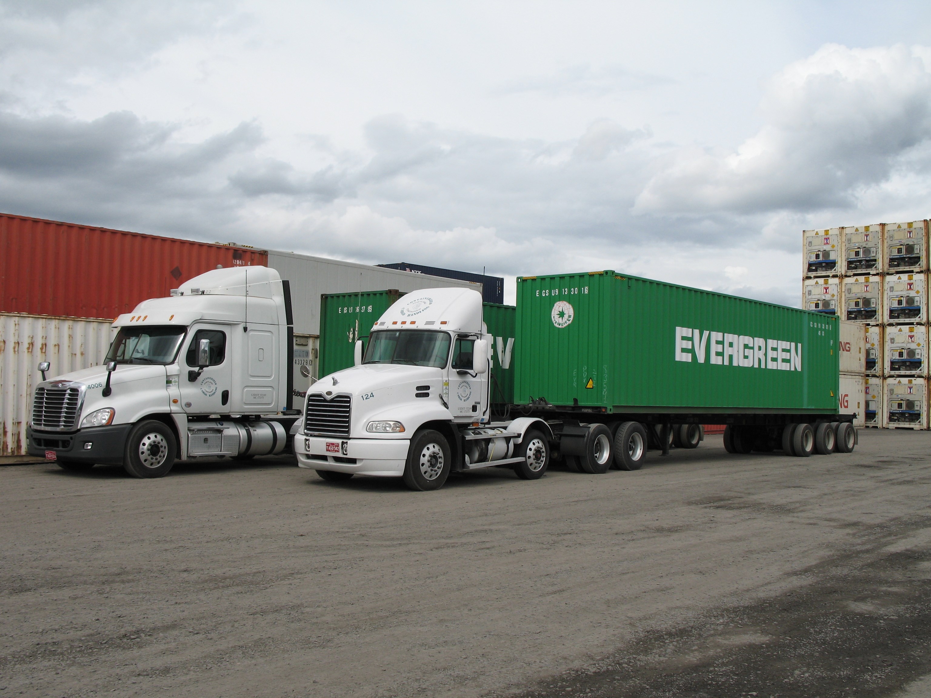 Trucks with Evergreen Boxes Trucks with Evergreen Boxes